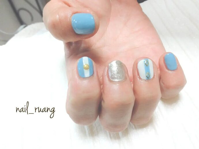 アルゼンチンイメージのネイルデザイン