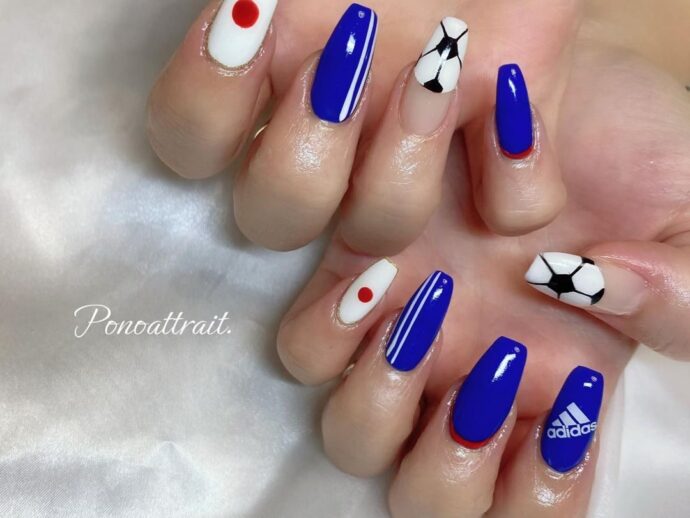 サッカー日本代表風ネイル