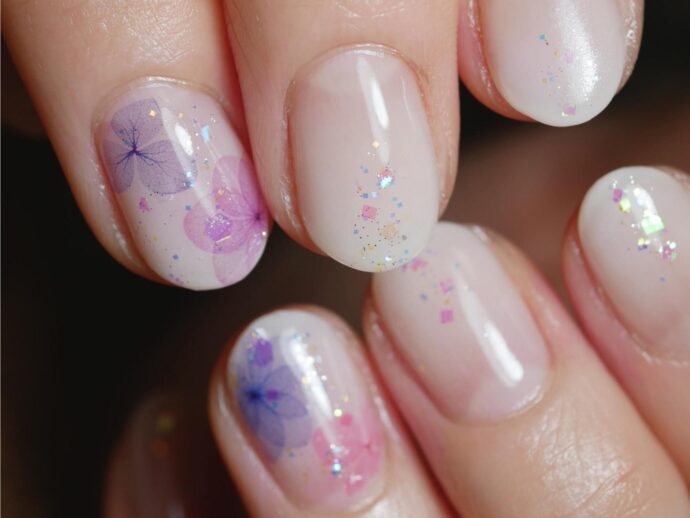 押し花のネイルデザイン