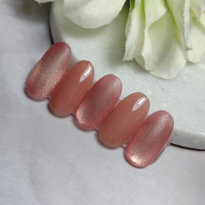 マグネットの指だけマットトップで仕上げたネイルチップ