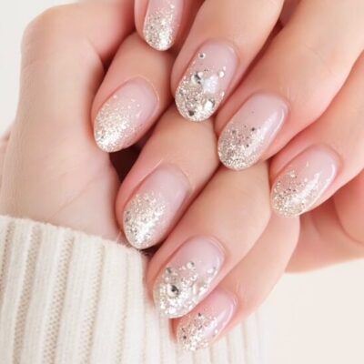 ラメ×ホロ・ストーンネイルの写真