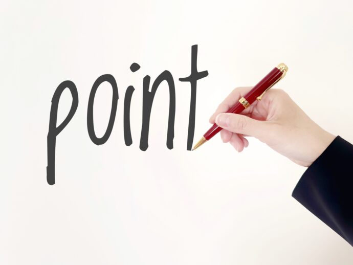 ペンでpointと書く手元の様子