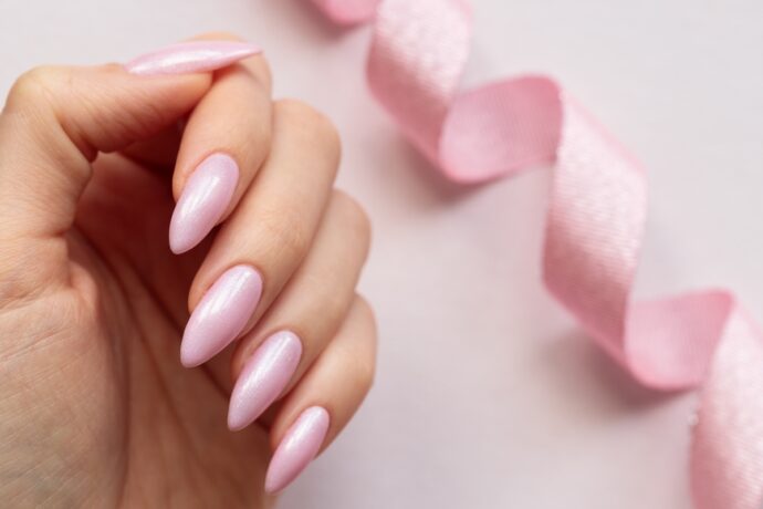ピンクのワンカラーネイル
