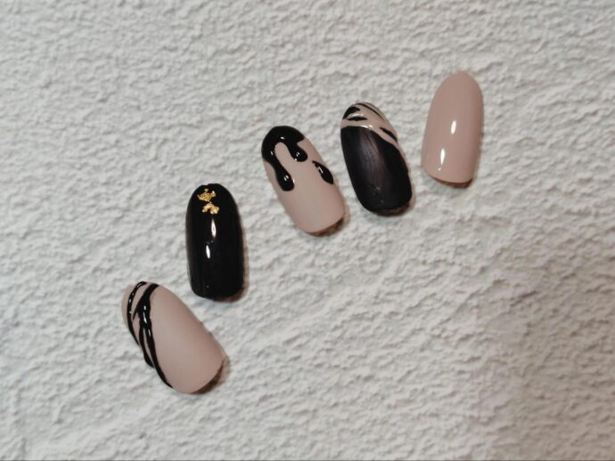 チョコレートネイルデザインの完成図