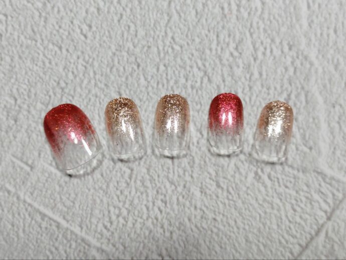 2色使いのラメグラデーションチップ